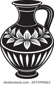 Violet vase vector on white background