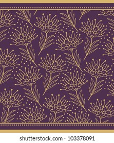 Violet vector border floral pattern, indian style