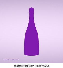 Violet  Vector bottle of champagne