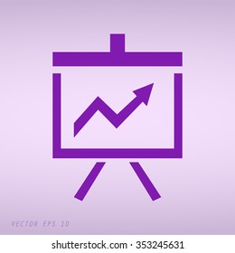 Violet Vector Business Growing Chart Presentation Icon