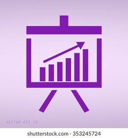 Violet Vector Business Growing Chart Presentation Icon