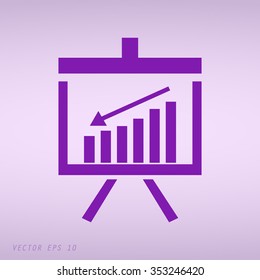 Violet Vector Business Growing Chart Presentation Icon