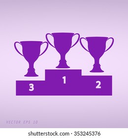 Violet vector champions cup icons 