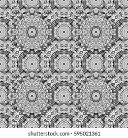 Violet vector ethnic gray elements seamless pattern.