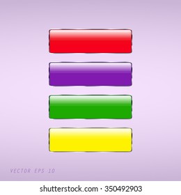 Violet Vector glossy button icon, samples