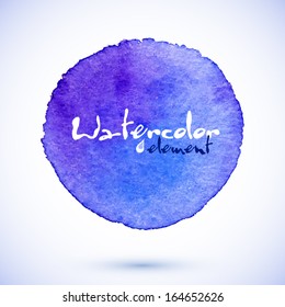 Violet vector isolated watercolor paint circle