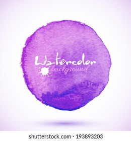Violet vector isolated watercolor paint circle