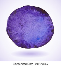 Violet vector isolated watercolor paint circle 
