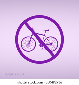 Violet Vector sign no bicycle