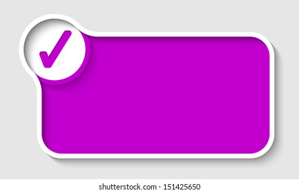 violet vector text frame and check box