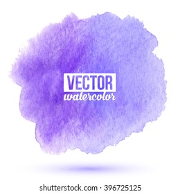 Violet vector watercolor stain isolated on white background