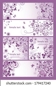 Violet vintage cards