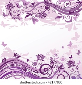 Violet vintage floral card
