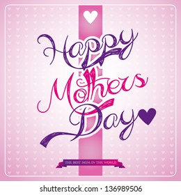 Violet Vintage Happy Mothers's Day Typographical Background
