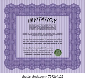 Violet Vintage invitation. Detailed. Printer friendly. Good design. 