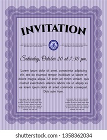 Violet Vintage invitation. Detailed. With quality background. Perfect design. 