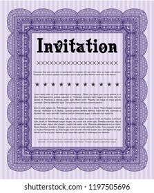 Violet Vintage invitation. Lovely design. Printer friendly. Detailed. 