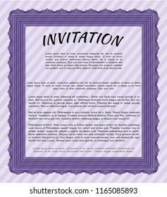 Violet Vintage invitation template. With background. Customizable, Easy to edit and change colors. Sophisticated design. 