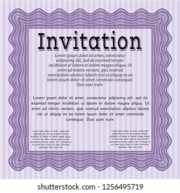 Violet Vintage invitation template. Complex background. Customizable, Easy to edit and change colors. Artistry design. 