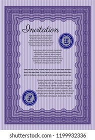 Violet Vintage invitation template. Customizable, Easy to edit and change colors. Easy to print. Lovely design. 