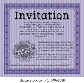 Violet Vintage invitation template. Vector illustration. With quality background. Perfect design. 