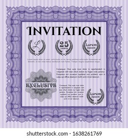 Violet Vintage invitation. Vector illustration. With quality background. Excellent design. 