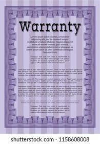 Violet Vintage Warranty template. Customizable, Easy to edit and change colors. With complex linear background. Good design. 
