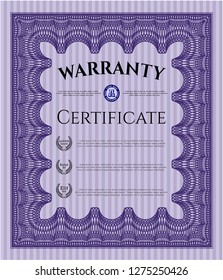 Violet Vintage Warranty template. Money Pattern. Easy to print. Detailed. 