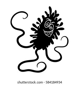 Violet virus icon in black style isolated on white background. Viruses and bacteries symbol stock vector illustration.