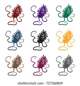 Violet virus icon in black style isolated on white background. Viruses and bacteries symbol stock vector illustration.