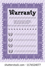 Violet Warranty. With background. Elegant design. Detailed. 