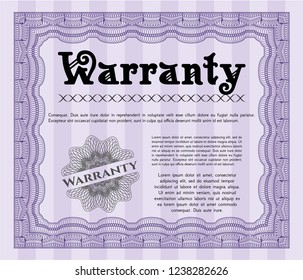 Violet Warranty. Beauty design. With complex background. Detailed. 