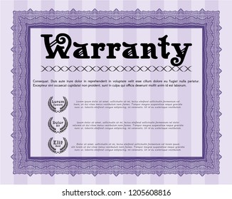 Violet Warranty Certificate template. Beauty design. Printer friendly. Customizable, Easy to edit and change colors. 