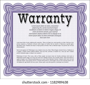 Violet Warranty. Customizable, Easy to edit and change colors. With background. Nice design. 