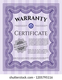 Violet Warranty. Customizable, Easy to edit and change colors. With complex linear background. Excellent design. 