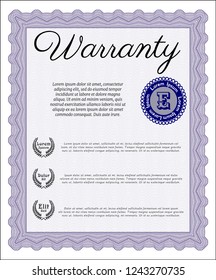 Violet Warranty. Customizable, Easy to edit and change colors. Printer friendly. Good design. 