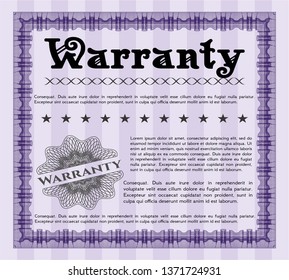 Violet Warranty. Customizable, Easy to edit and change colors. Complex background. Good design. 