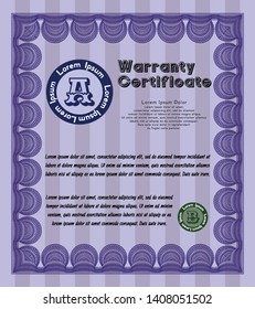 Violet Warranty. Customizable, Easy to edit and change colors. With background. Beauty design. 