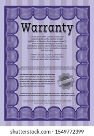 Violet Warranty. Customizable, Easy to edit and change colors. Easy to print. Retro design. 