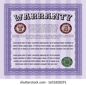 Violet Warranty. Customizable, Easy to edit and change colors. With background. Money Pattern. 