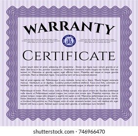 Violet Warranty. Customizable, Easy to edit and change colors. Easy to print. Elegant design. 