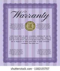 Violet Warranty. Detailed. Printer friendly. Lovely design. 