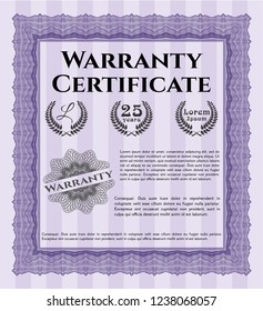 Violet Warranty. Easy to print. Cordial design. Customizable, Easy to edit and change colors. 