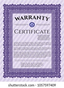 Violet Warranty. Excellent design. Customizable, Easy to edit and change colors. Complex background. 