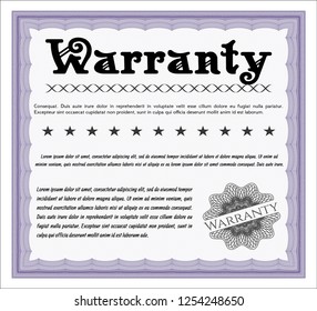 Violet Warranty. Good design. With background. Customizable, Easy to edit and change colors. 