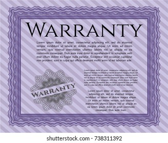 Violet Warranty. Good design. With complex background. Customizable, Easy to edit and change colors. 