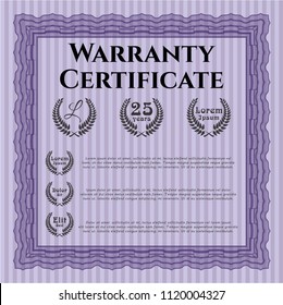 Violet Warranty. Good design. With quality background. Vector illustration. 