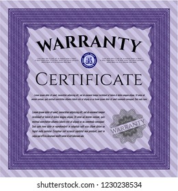 Violet Warranty. With great quality guilloche pattern. Sophisticated design. Customizable, Easy to edit and change colors. 
