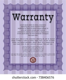 Violet Warranty. Modern design. With complex background. Customizable, Easy to edit and change colors. 