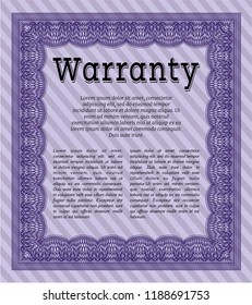 Violet Warranty. Modern design. Detailed. Printer friendly. 